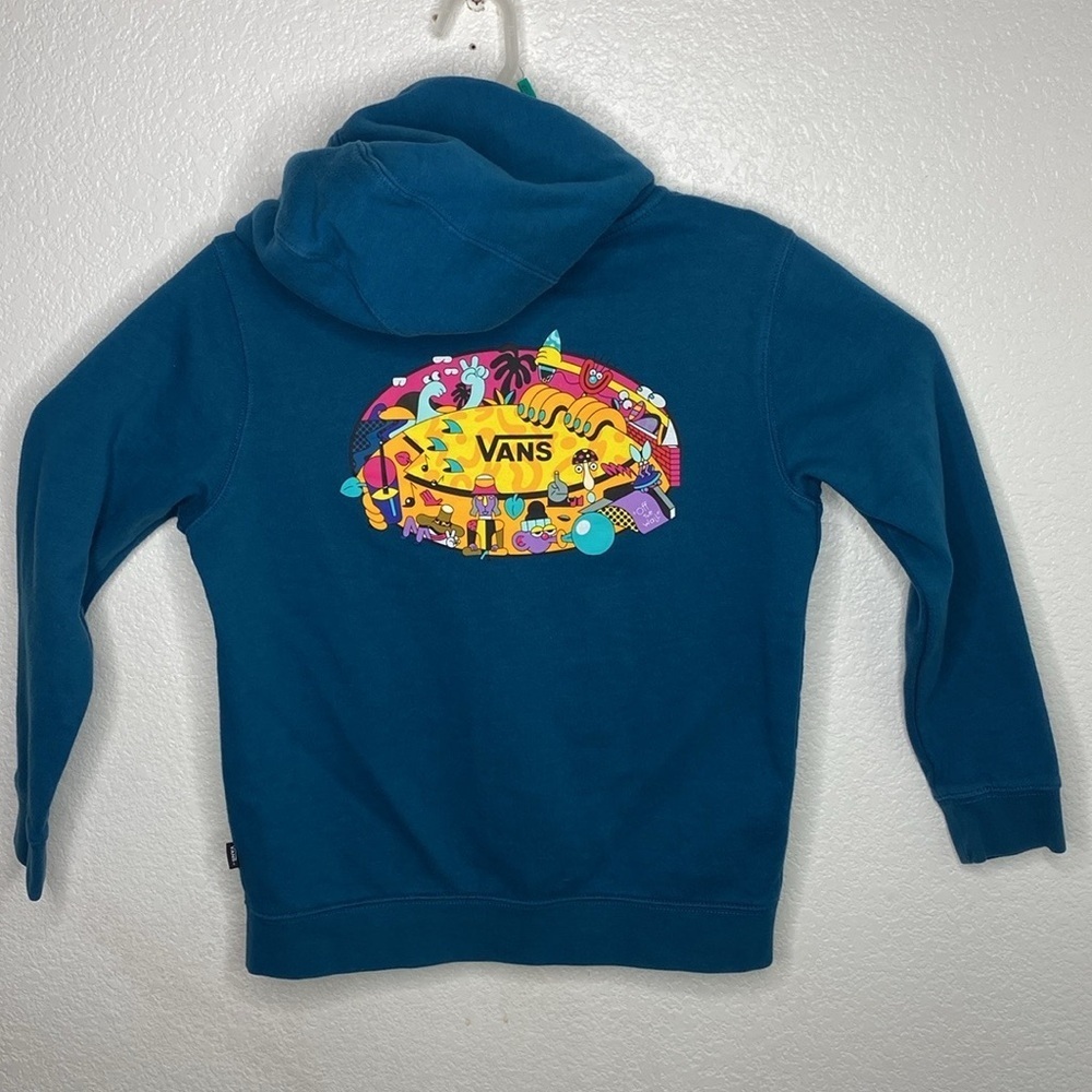 Vans x Sebastian Schwamm Full Metal Zip Teal Hoodie Size M Youth.